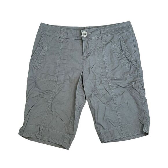 Natural Reflections Cargo Bermuda Shorts Brown Cotton Knit Low Rise 4 - Picture 1 of 5